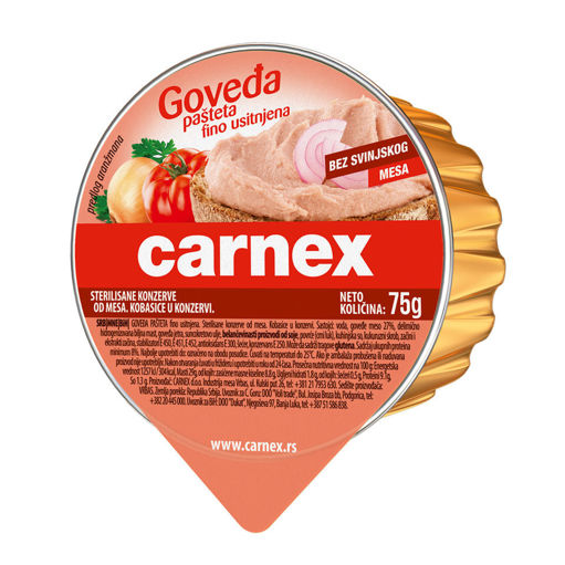 Slika Carnex pašteta goveđa 75g