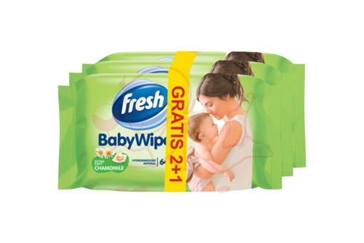 Slika Fresh Baby vlažne maramice Kamilica 64 2+1