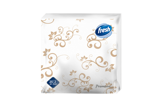 Slika Salveta Fresh Premium belo-srebrno-zlatna 2sl 38x38 25/1