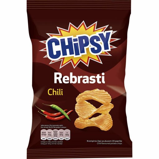 Slika Chipsy rebrasti Chili 40g