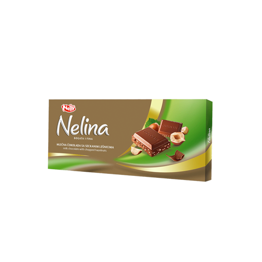 Slika Nelina čokolada 80g Seckani lešnik