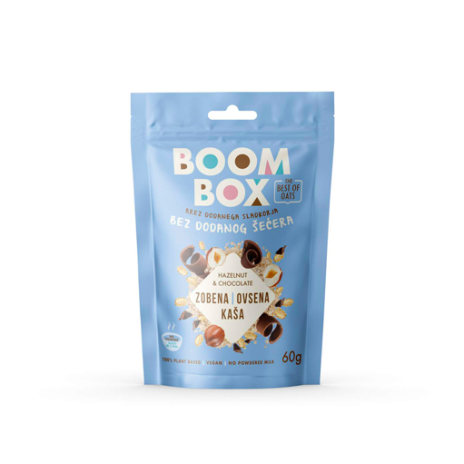 Slika Boom Box ovsena kaša 60g - Lešnik čokolada