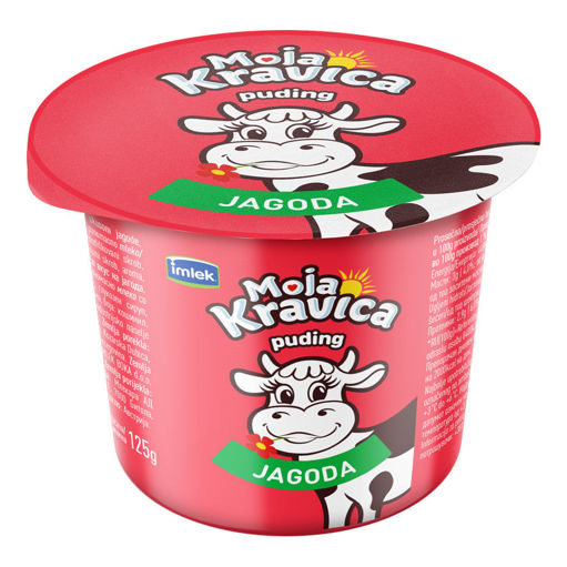 Slika Moja Kravica puding 125 g Jagoda 