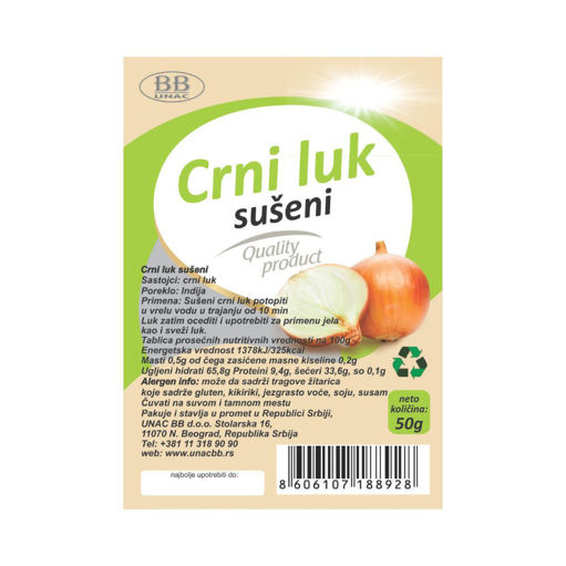 Slika Luk crni suseni 50 g Unac
